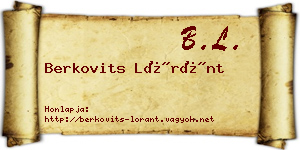 Berkovits Lóránt névjegykártya