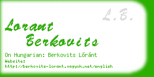lorant berkovits business card